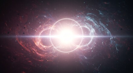 Obraz premium Cosmic Energy Burst Vibrant Hues Abstract Art. AI Generated