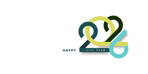Obraz premium 2026 New Year greeting card design concept. Happy NewYear Greeting Card Number. design for cover, calendar, banner and template, Vector illustration concepts