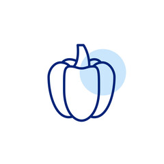 Bell pepper. Simple line art. Groceries, green shopping and living. Healthy diet. Pixel perfect, editable stroke vector icon