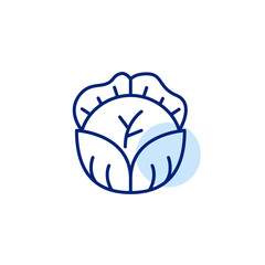 Cabbage. Groceries shopping. Green living, vegan food and dieting. Pixel perfect, editable stroke vector icon
