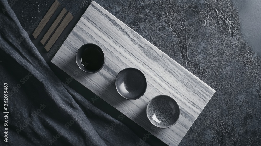Aufkleber minimal geometric metal block design on dark textured background