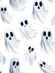 Naklejka premium seamless pattern with Cute cottagecore ghost