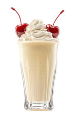 Isolated Milkshake with Cherries