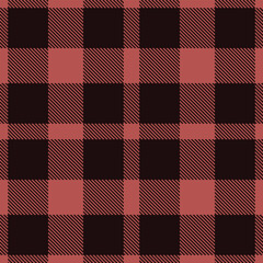 Soft Dark Salmon and Dusty Very Dark Brown Seamless Tartan Textile Design © Substract Designs