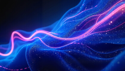 Glowing Waves Abstract Energetic Cosmic Beauty