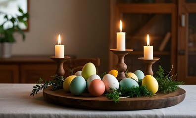 easter still life with eggs