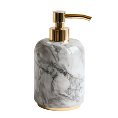 Obraz premium Marble soap dispenser gold pump bathroom accessory modern liquid lotion hand wash dispenser elegant design on transparent background