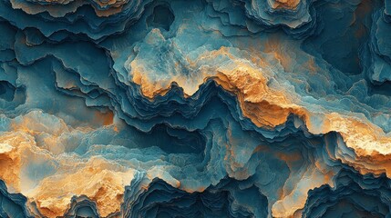 Procedural aerial view terrain seamless texture map arid canyons with stratified geology in muted topographic palette