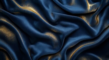 A luxurious navy blue velvet background with soft gold details, giving off a sense of sophistication and style