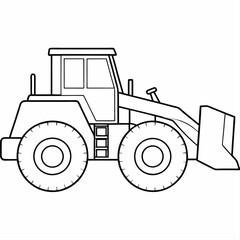Obraz premium large wheel loaders white background
