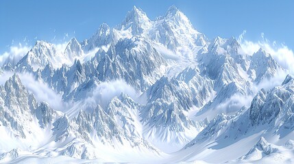 Obraz premium Snow-capped mountains under a clear blue sky HD 8K wallpaper Photographic Image