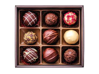 Isolated Chocolate Truffles in a box