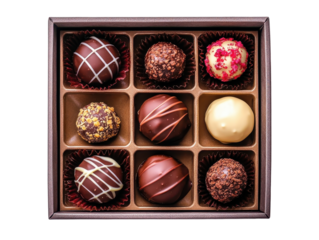 Isolated Chocolate Truffles in a box