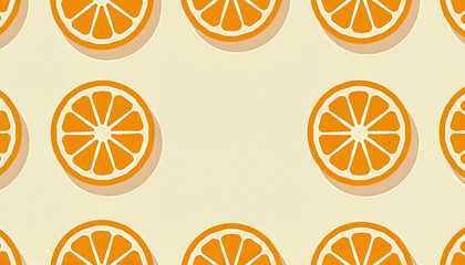 Stylized Orange Slices Pattern Vibrant Colors [ ]
