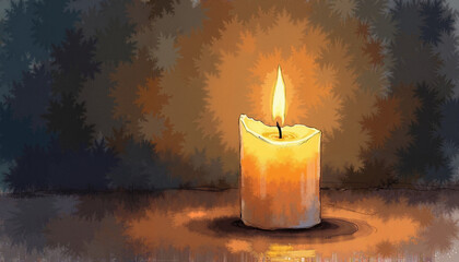 Glowing Candle Moody Colors Serene