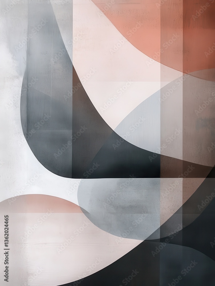 Poster craft an elegant minimalist abstract composition with muted colors and subtle lines.