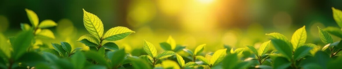 Foliage in natural environment with warm light and soft focus, serene, nature, foliage