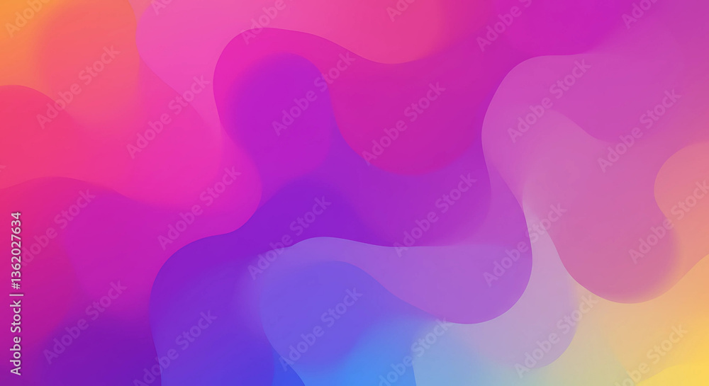 Poster abstract gradient background with wavy shapes and colors