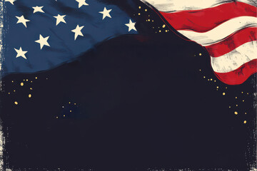 Memorial honoriday tribute with american flag and text commemorating fallen heroes and service members