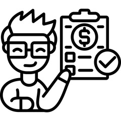 Financial Report Icon Vector Element