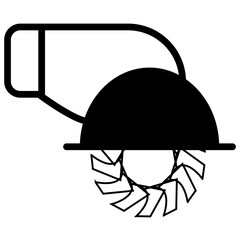 Fototapeta premium Hand cutter tool icon with protective helmet design, industrial equipment illustration for construction and Labour Day projects with transparent background
