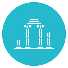 Ancient Ruins Landscape Vector Icon