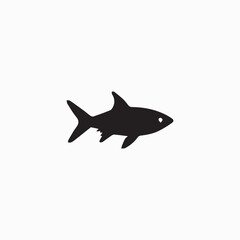 Obraz premium Silhouette of a Swimming Shark Vector design.