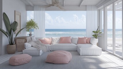 Coastal Living Room: Beachfront Relaxation