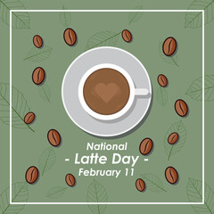 Vector Design National Latte Day – February 11.