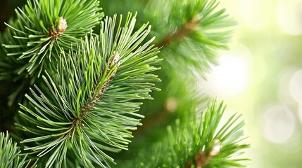 Vibrant Green Pine Needles, Close-Up Photography of Evergreen Branches