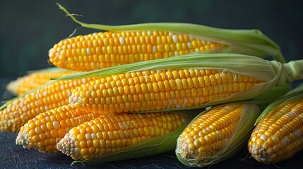 A pile of vibrant yellow corn cobs isolated 