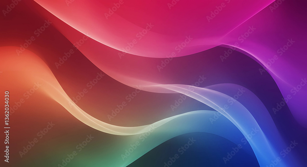 Poster abstract background with colorful gradient and wavy lines