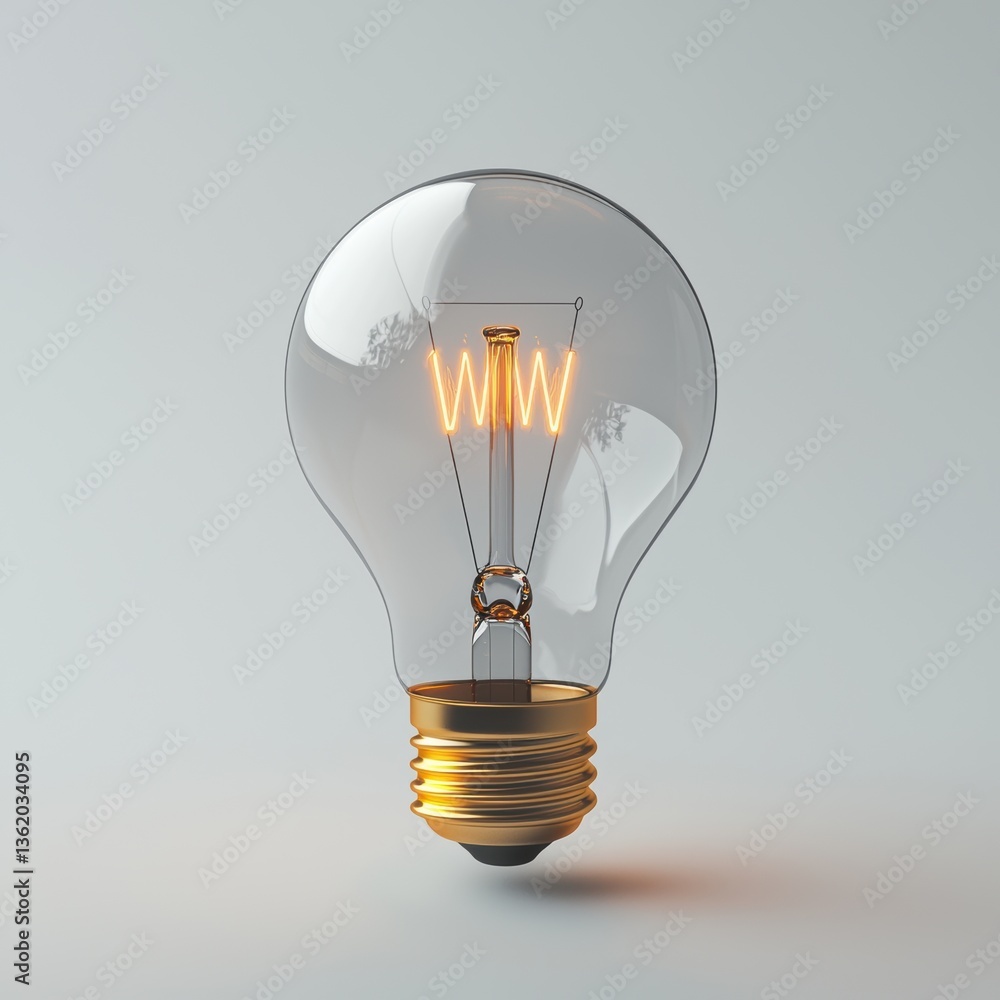 Poster lightbulb symbolizing idea concept. floating lightbulb with a subtle glow
