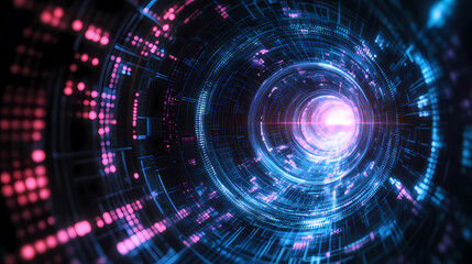 Obraz premium Futuristic Technological Tunnel