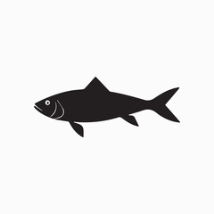 Fototapeta premium Silhouette of a Fish Swimming Vector Design.
