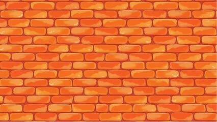Obraz premium Brick wall background. Realistic brick wall vector illustration with detailed texture. Seamless brick wall. 