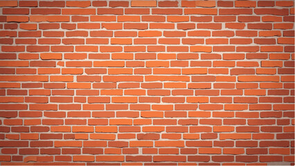 Obraz premium Brick wall background. Realistic brick wall vector illustration with detailed texture. Seamless brick wall. 