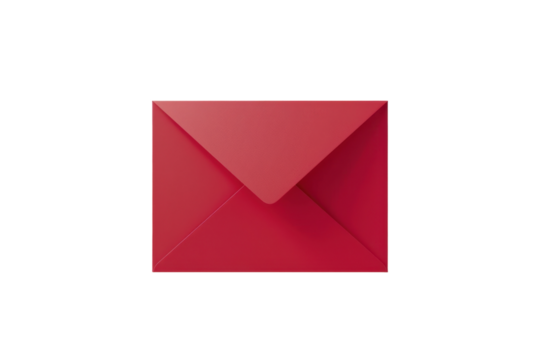 Red Simple Envelope on Transparent or White Background - Powered by Adobe