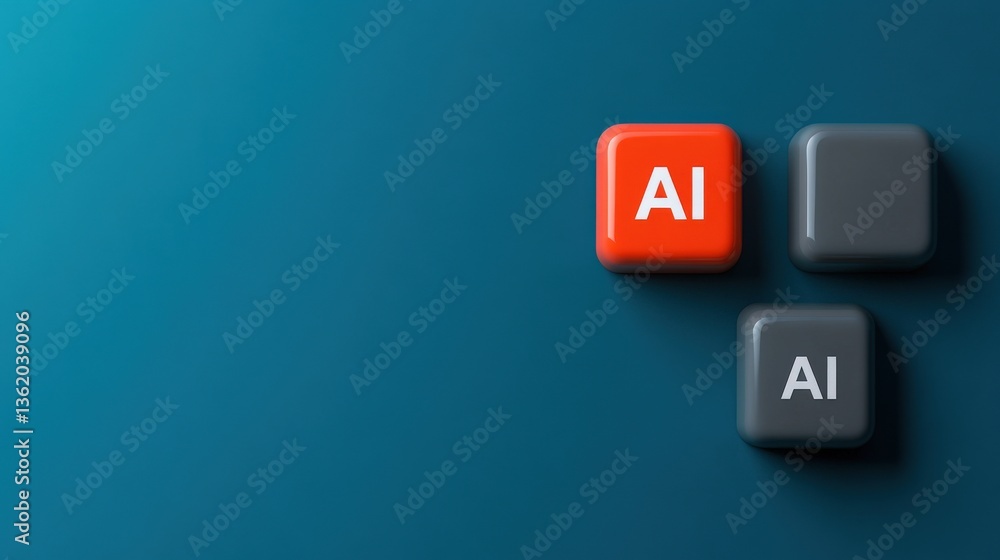Poster colorful keyboard keys featuring the letters 