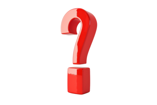 Bold Question Symbol in HD on Transparent or White Background