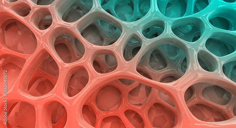 Poster close up of an abstract porous structure with gradients