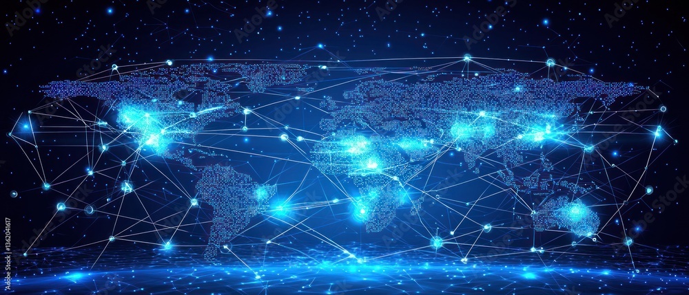 Poster global network connectivity: a digital world map