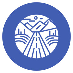 Obraz premium Valley Road Vector Icon
