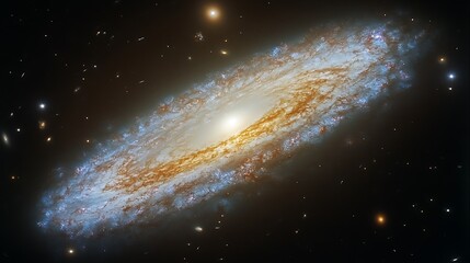 Fototapeta premium Elliptical galaxy with spiral arms and central bulge.