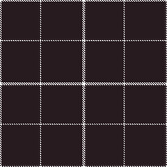Muted White and Bright Very Dark Brown Seamless Tartan Textile Design