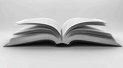 Fototapeta premium A meticulously crafted mock-up, featuring an open green book in various angles, showcasing its blank pages against a pristine, translucent PNG background. The book is isolated, floating gracefully, 
