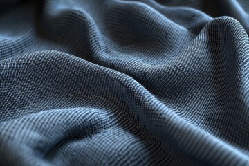 Naklejka premium 3D texture of rough blue denim fabric with woven detail and natural folds for textile or design mockups