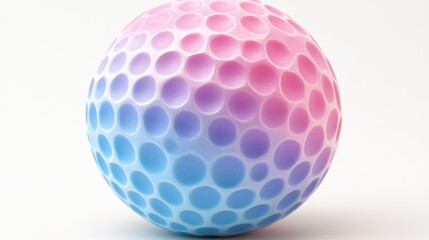 Vibrant, ombre-colored golf ball with dimples.