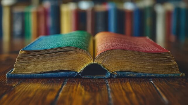 A vast, open book, its pages whispering stories as they shimmered into a kaleidoscope of vibrant colors, each page a new chapter in an ever-changing adventure. 