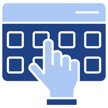 Source Code Entry Flat Blue Icon